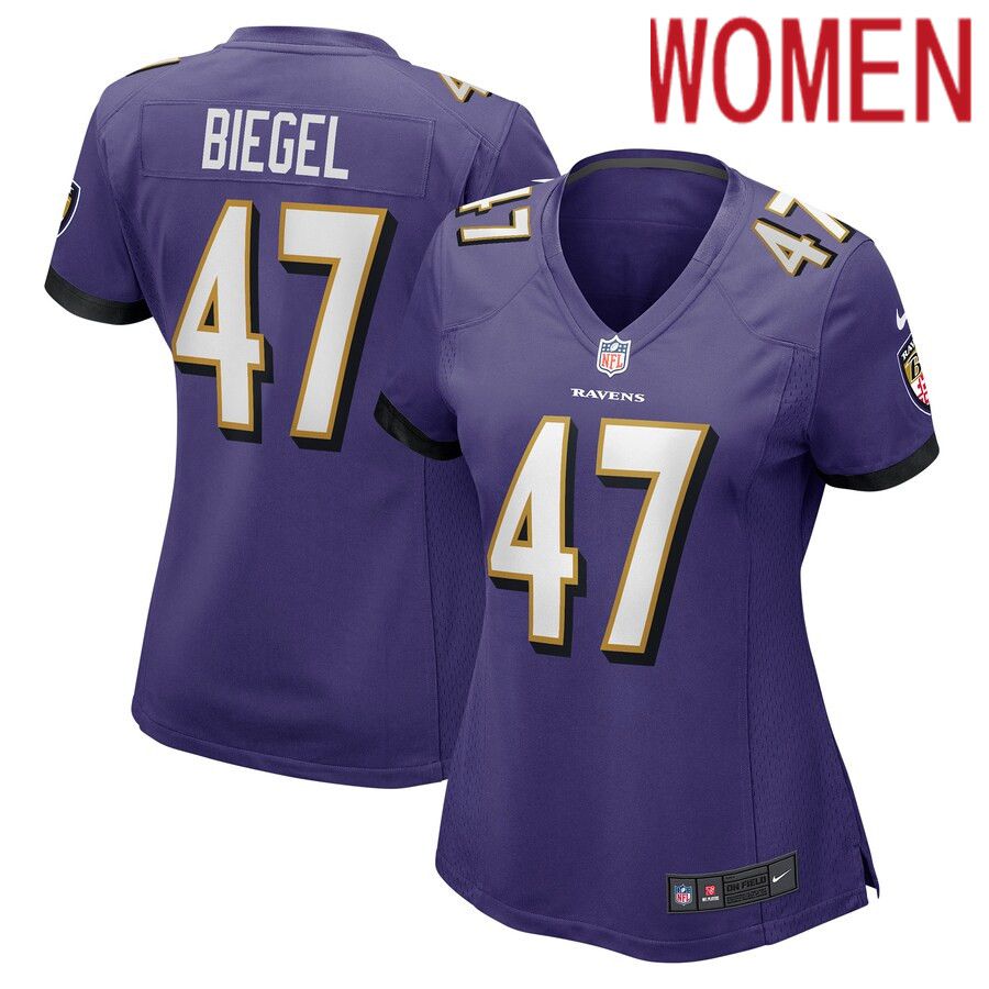 Women Baltimore Ravens #47 Vince Biegel Nike Purple Player Game NFL Jersey